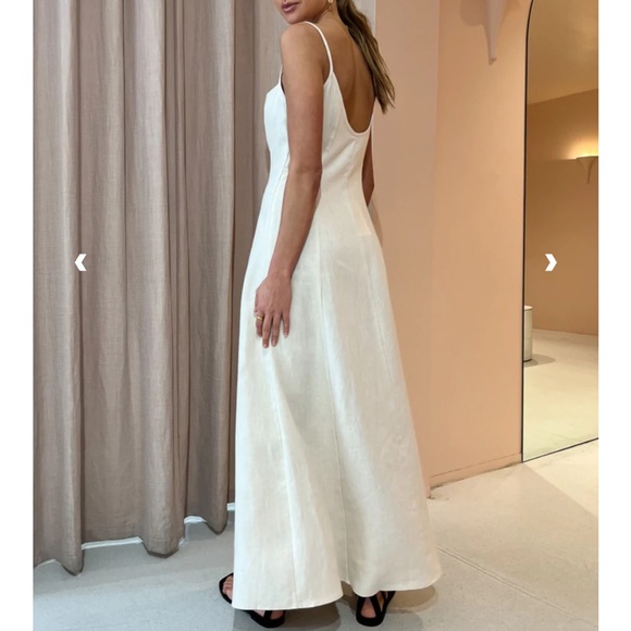 DOMINIQUE HEALY KASHMIRA MAXI LINEN DRESS IN VANILLA - new with tags - Picture 2 of 6